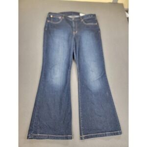 Gap Jeans‎ Womens 18 Dark Wash 70s Flare High Rise Stretch Denim Pants Boho